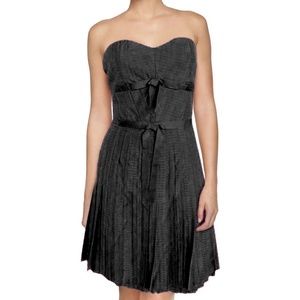 MARC BY MARC JACOBS Black Textured Silk Strapless Cocktail Dress